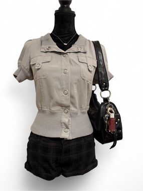 YMI black plaid mini shorts